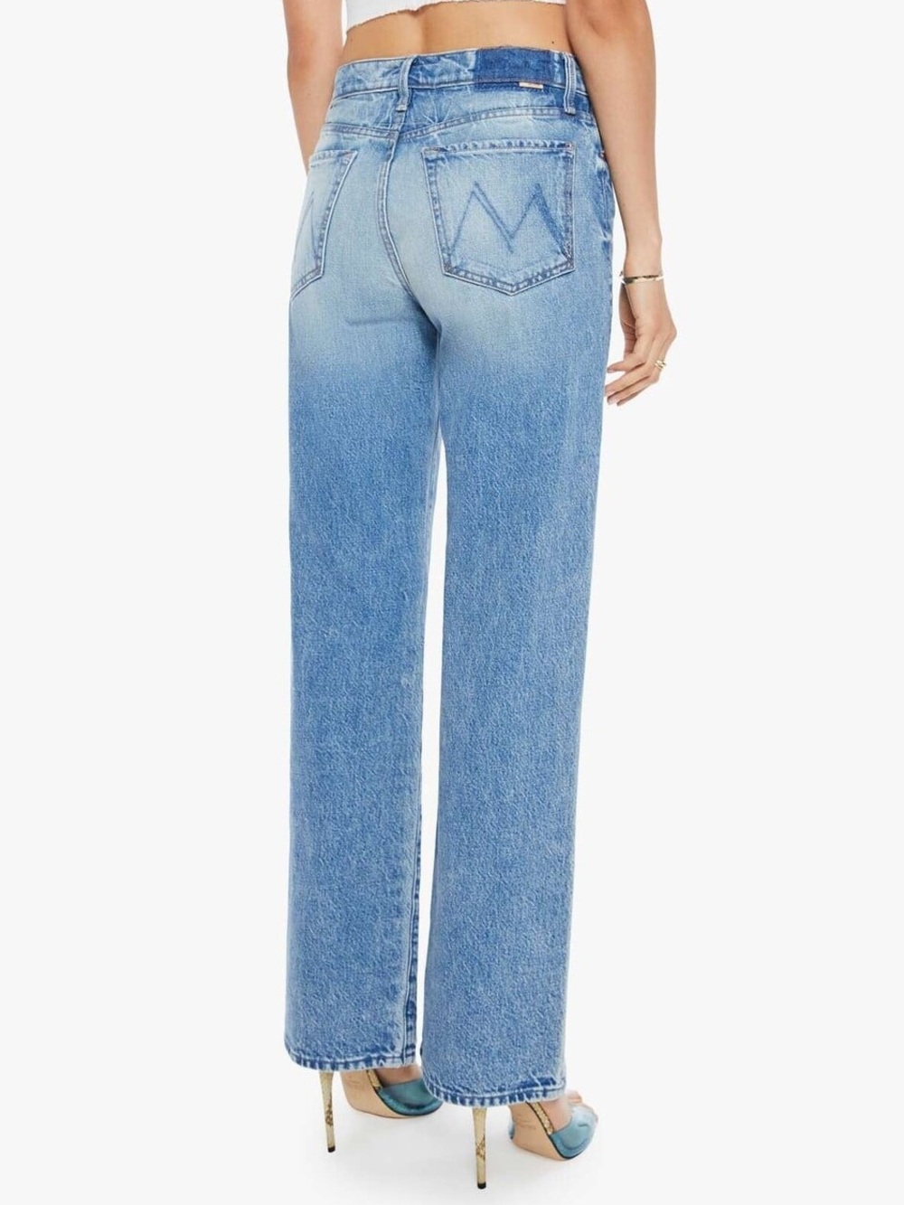 Mother Superior Dodger Button Sneak - Wipeout Relaxed Straight Leg Jeans Size 28 - Picture 3 of 4